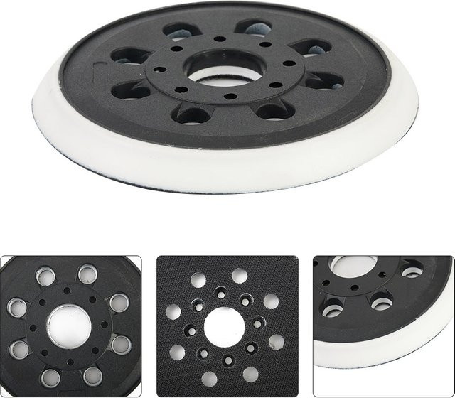 Bosch 8-Loch-Hakenschleifpad Stützteller für Exzenterschleifer GEX 125-1 AE und PEX 220 A, PEX 220 AE, Durchmesser: 125 mm, Schwarz - Bild 1