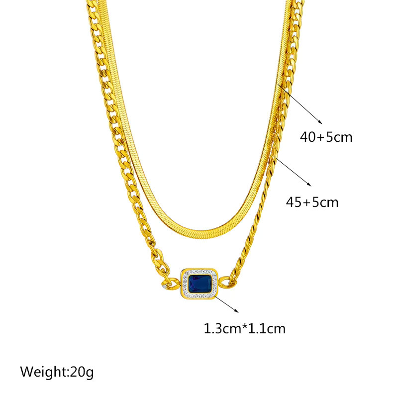DIEYURO Halskette, Edelstahl, Gold, Zirkonia, Damen - Bild 2