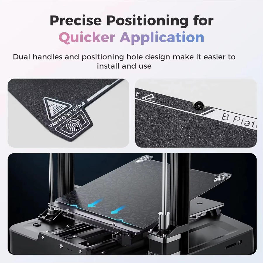 Creality 3D K1 Max Doppelseitige Druckplattform-Kit mit glänzender PEO und matter PEI Oberfläche, Breite: 31,0 cm, Tiefe: 31,5 cm - Bild 5