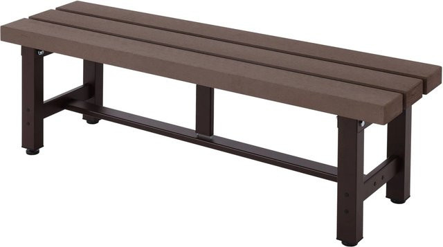 PROREGAL Gartenbank aus WPC und Aluminium in Braun, wetterfeste Parkbank für Garten und Balkon, H x B x T: 40 x 120 x 34 cm - Bild 1