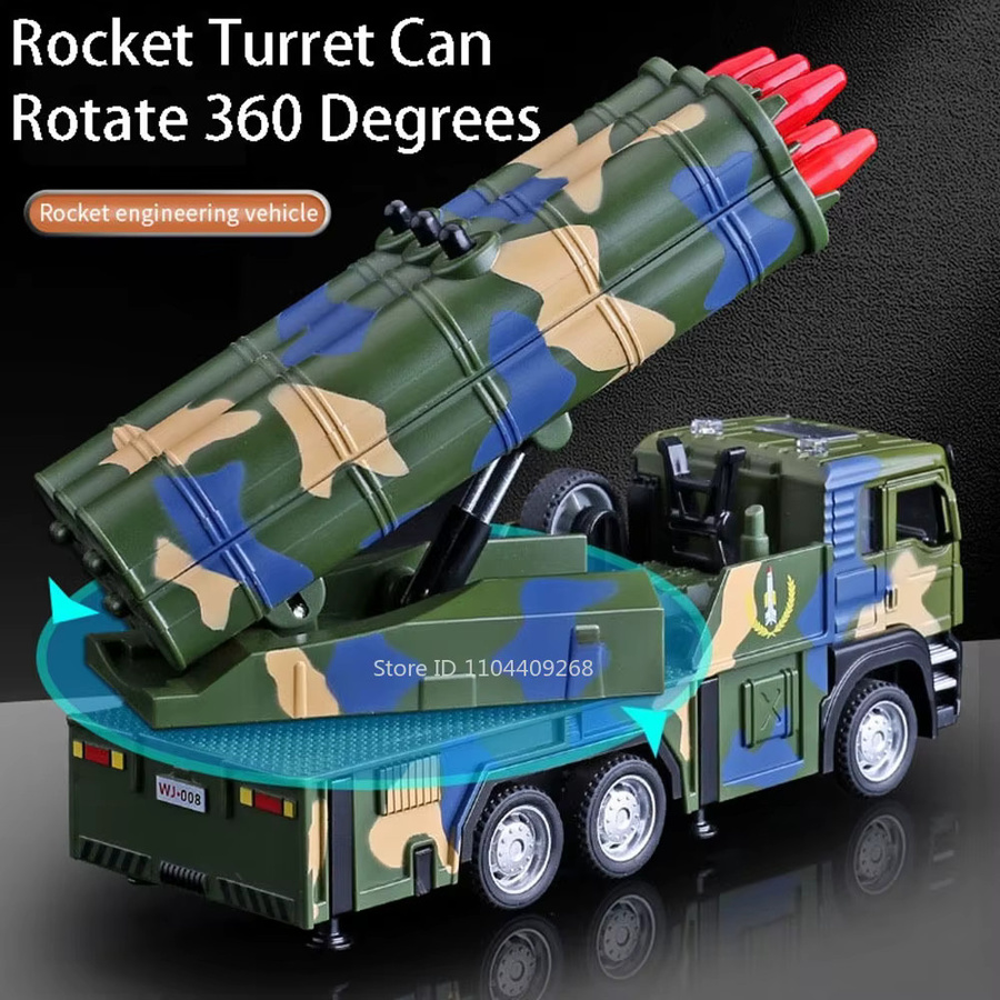 HAOCHI Raketenraketenwerfer, Automodell, Maßstab 1:32, Metall, Pullback - Bild 3