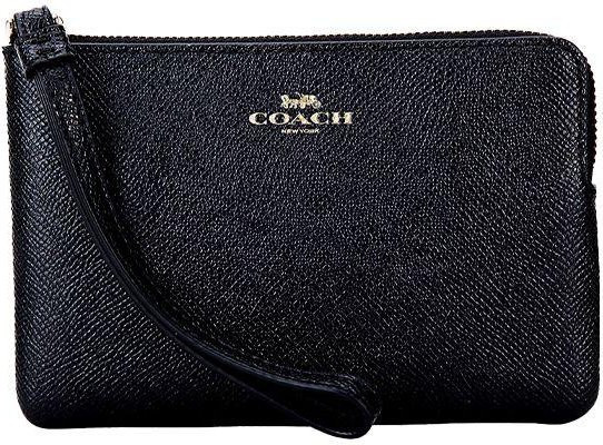 Coach Geldbörse Clutch Handgelenktasche Mini, Leder, Schwarz, Damen - Bild 1
