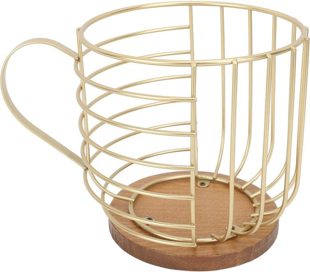 CosyHome Kaffeepadhalter in Becherform als Aufbewahrungskorb für Kaffeekapseln in Gold und Beige - Bild 1