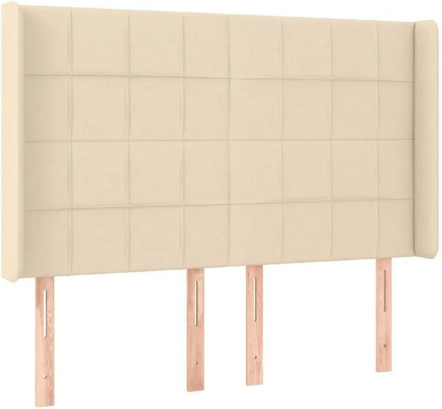 vidaXL LED Kopfteil in Creme mit USB-Ladeport und integrierter Beleuchtung, gepolstert aus Stoff, B/T/H: 147 x 16 x 118/128 cm - Bild 1