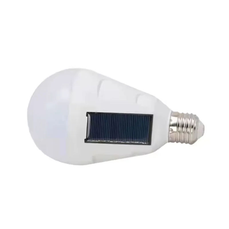 Dengsum E27 Solar-LED-Lampe wiederaufladbar, weiße Notfall-Glühbirne für Außenbereich, Camping und Reisen - Bild 2