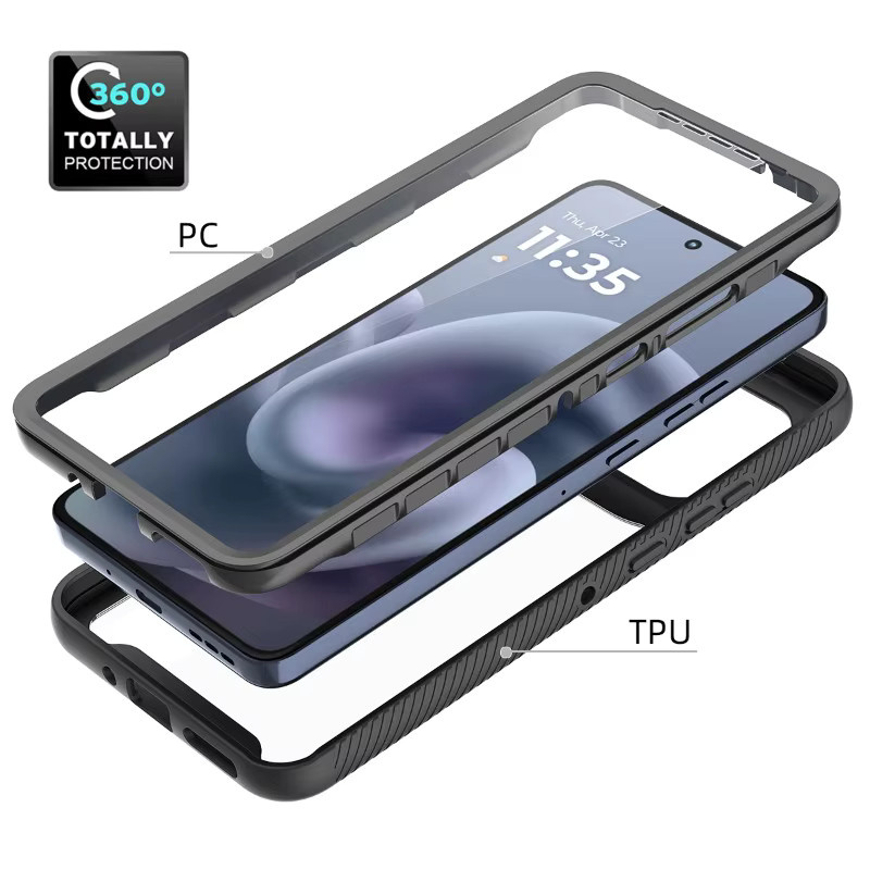 Transparente TPU-Rahmen-Klarsichthülle mit integriertem Displayschutz für Motorola G86 G56 G15 G05 G35 G55 G54 G84 G24 G14 G04S G53 G23 G13 - Bild 5