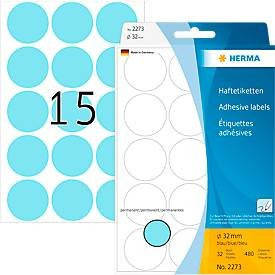 HERMA Klebepunkte Markierungspunkte Blau, Ø 32 mm, 480 Stück aus FSC-Papier - Bild 1