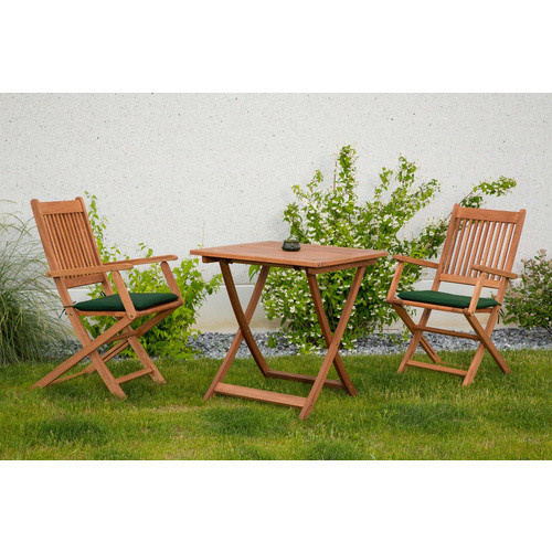 MERXX Balkonset Rio, 3-teiliges Set aus Eukalyptus-Holz in Braun für 2 Sitzplätze - Bild 2