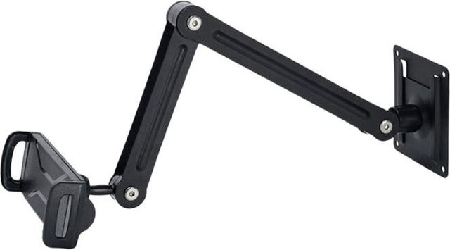 Wonderlands Wandmontierter Handyhalter aus Kohlenstoffstahl in Schwarz mit einstellbarem klappbarem Arm und Rotationsdämpfung für Smartphones und Tablets - Bild 1