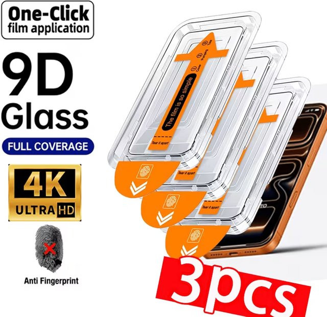 Staubfreie Displayschutzfolie aus gehärtetem Glas für Apple iPhone Modelle in Transparent - Bild 1