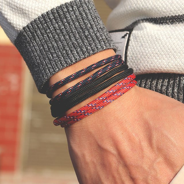 Noter Armband-Set, geflochten, Regenschirm-Seil, Herren, Bunt - Bild 1