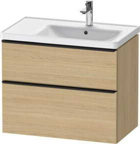 Duravit Waschtischunterschrank D-Neo mit 1 Schrankfach, Schwarz/Beige Natur, B: 78,4 cm, T: 45,2 cm - Bild 1