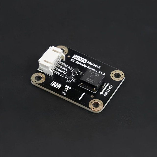 Gravity PAV3015 Luftgeschwindigkeitssensor I2C Heißdraht-Anemometer in Schwarz für Arduino ESP32 Drohne und HVAC mit 0-15m/s Messbereich - Bild 1