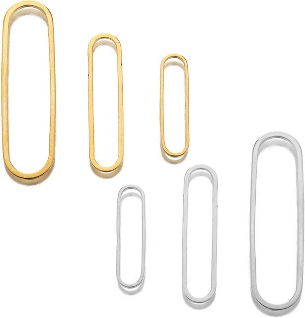 LEZAM Charms Verbinder, Messing vergoldet, oval, Unisex - Bild 1