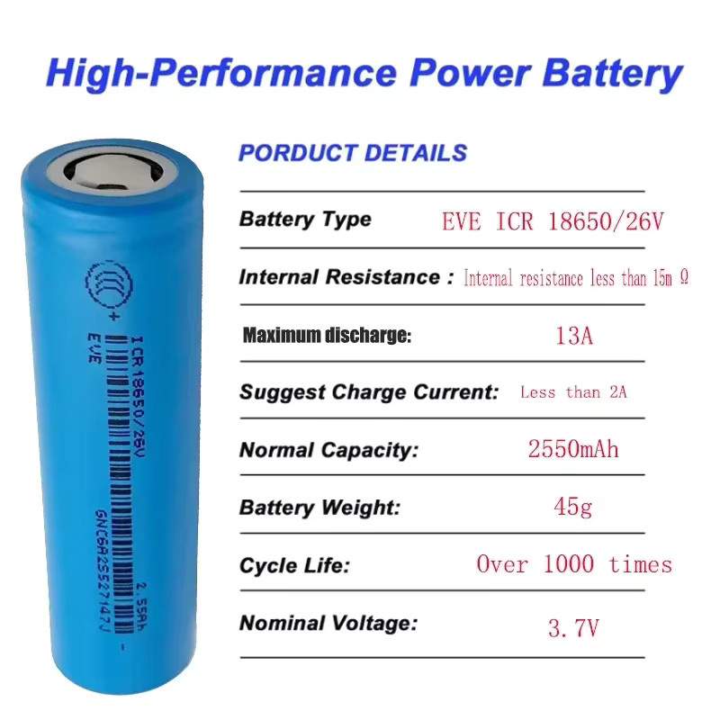 EVE ICR 18650/26 Lithium-Batterie 3,7 V 2600 mAh in Blau - Bild 3