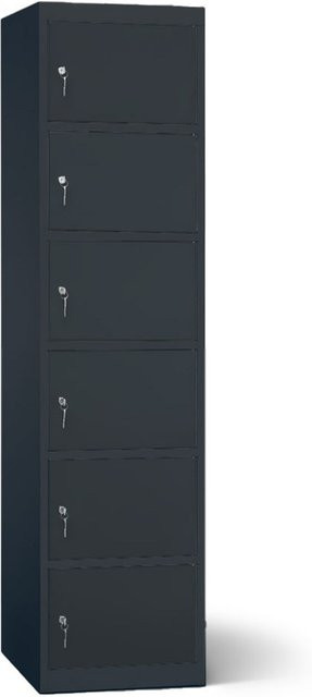 rotstahl Akku-Ladeschrank mit 6 Fächern in Anthrazit, B: 45 cm, H: 180 cm - Bild 1