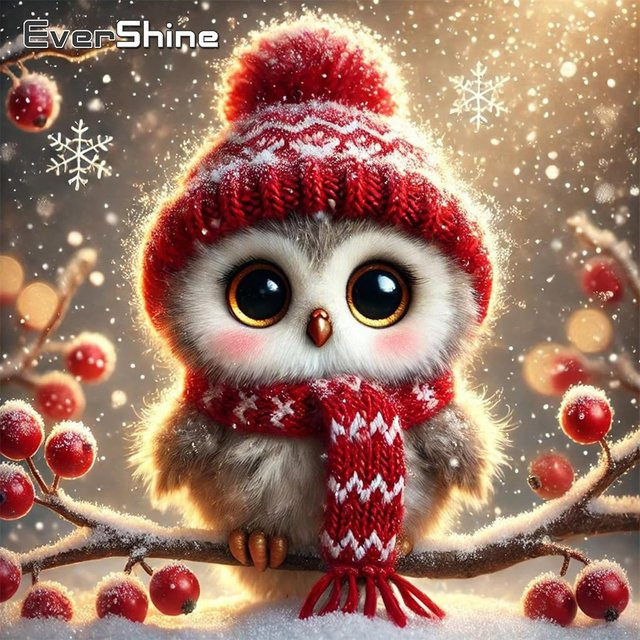 Evershine Diamant Stickerei Eule, DIY Malerei Vogel Bild, Bunt / Mehrfarbig - Bild 1