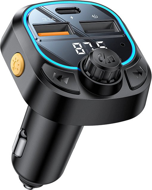 Yesido Y70 Bluetooth FM Modulator in Schwarz mit 2 x USB-A und 1 x USB-C - Bild 1