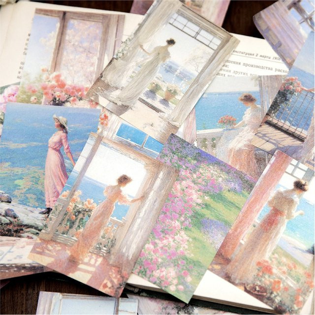 100 Stück Ästhetische Hintergrundpapiere mit Sternenhimmel und Farbverlauf für Journal DIY Collage und Deko, Multicolour - Bild 1