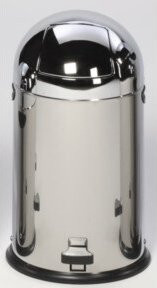 VAR Abfallsammler aus Edelstahl in Silber mit Fußpedal, 33 l - Bild 1