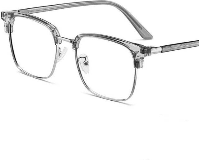PC Sonnenbrille Oval, Halbrahmen, Metall, Unisex, Schwarz Grau Silber - Bild 1