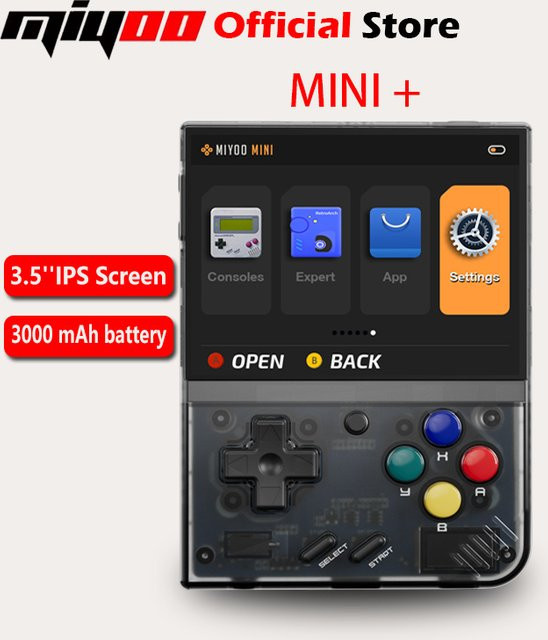 MIYOO Mini Plus Tragbare Retro-Handspielkonsole mit 3,5-Zoll-IPS-HD-Bildschirm und Linux-System in Lila - Bild 1