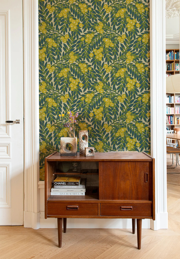 Isidore Leroy Tapete Matin Solaire mit floralem Art-Deco-Design in Multicolour aus Vlies - Bild 1
