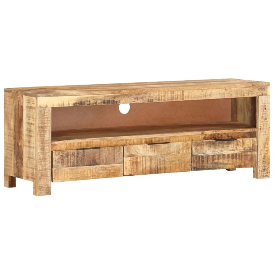vidaXL TV-Schrank aus Mangoholz in Braun, B/T/H: 110 x 30 x 40 cm - Bild 2