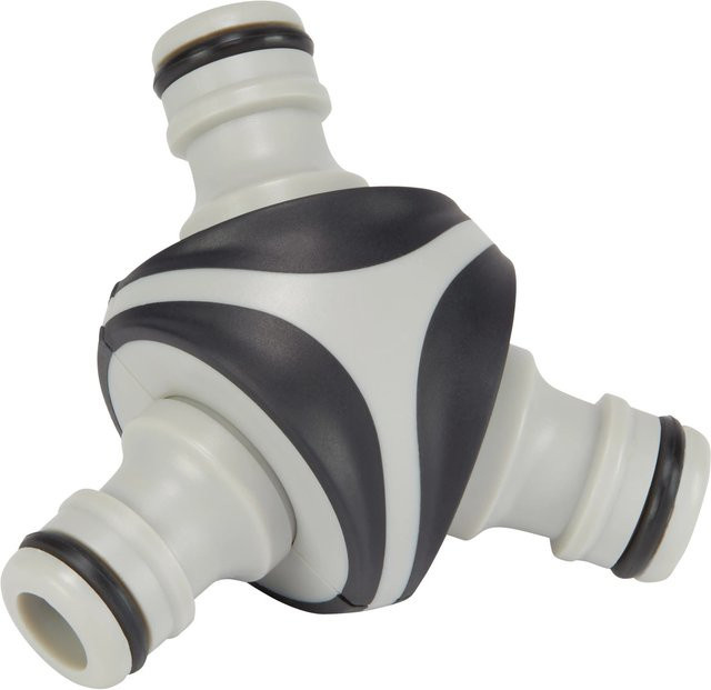 LUX-TOOLS Y-Stück Schlauchverbinder mit Soft Grip für Quick Coupling Stecksystem aus Kunststoff - Bild 1