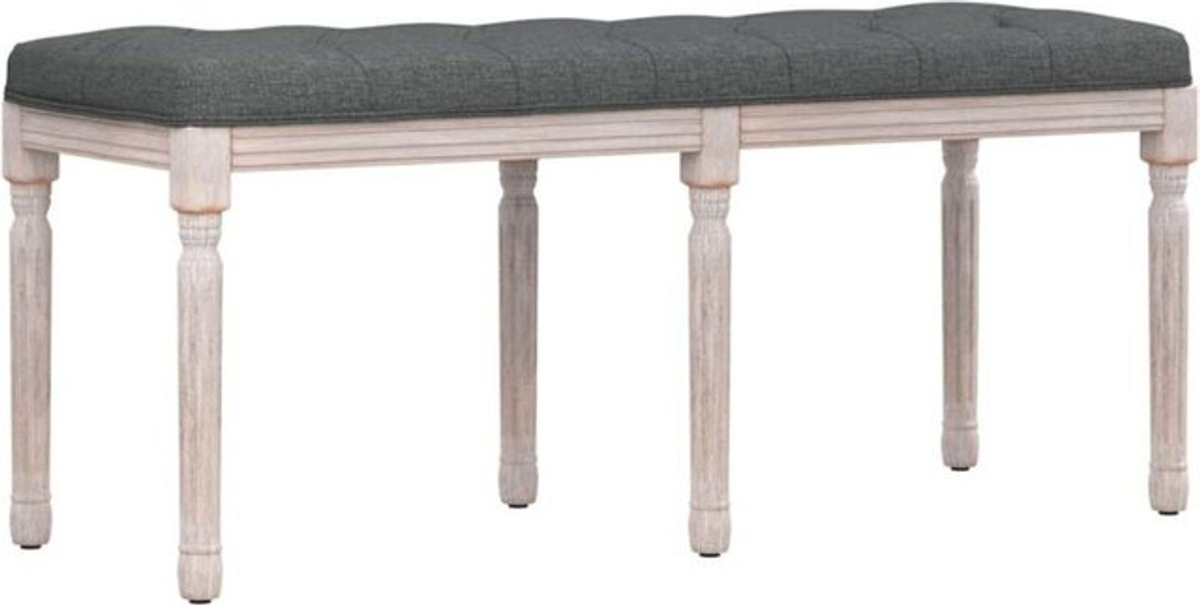 Vidaxl Sitzbank aus Stoff und Holz in Anthrazit Grau im Retro-Stil, B/T/H: 110 x 40 x 49 cm - Bild 1