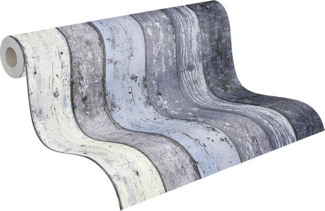 A.S. Création Vliestapete Best of Wood & Stone 2nd Edition Holzoptik Blau B: 53 cm, L: 1005 cm - Bild 1