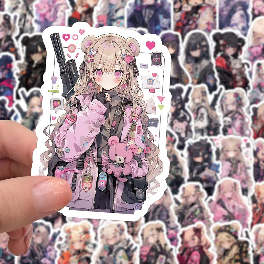 GOGOTU Anime Schöne Mädchen Bären-Killer Aufkleber, 60-teiliges Set - Bild 2
