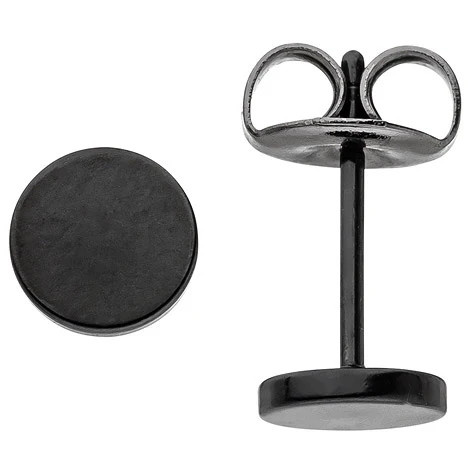 Colfem Ohrstecker Edelstahl, schwarz, 6 mm, Unisex - Bild 1