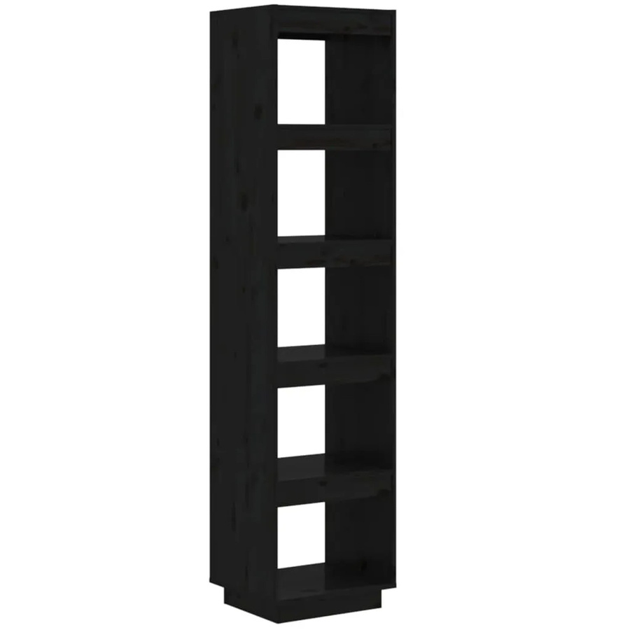 vidaXL Bücherregal und Raumteiler aus massivem Kiefernholz in Schwarz, B/T/H: 40 x 35 x 167 cm - Bild 2