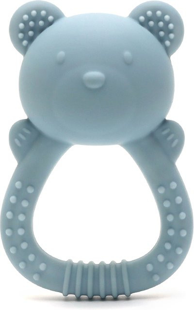 Moonpie Baby-Beißring in Bärenform aus Silikon mit Rasselfunktion, Rosa, BPA-frei - Bild 1