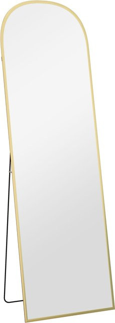 HOMCOM Ganzkörperspiegel in Gold mit Alurahmen und Bogenform, Standspiegel und Wandspiegel aus HD-Glas, Höhe: 161,5 cm, Breite: 50 cm - Bild 1