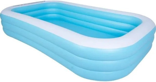 SunClub Rechteckiges Planschbecken Blau mit Ablaufventil B: 305 cm, T: 183 cm, H: 56 cm - Bild 1