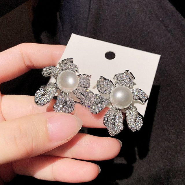 Huitan Ohrstecker, Perle, Silber, Damen - Bild 1