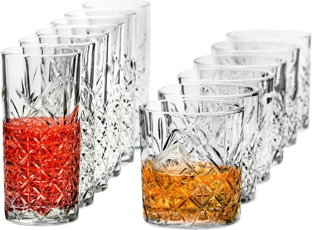 Pasabahçe Timeless Gläser-Set 12-teilig Tumbler, transparent, 355 ml, Durchmesser: 8,6 cm, Höhe: 9,6 cm - Bild 1
