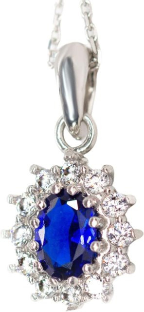 LEIS Anhänger mit Kette, 925 Silber, Saphir, Zirkonia - Bild 1
