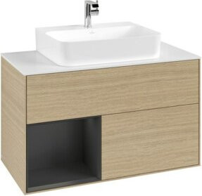 V&B Waschtischunterschrank Finion 100 in Beige lackiert, B/T/H: 100 x 50,1 x 50,1 cm - Bild 1