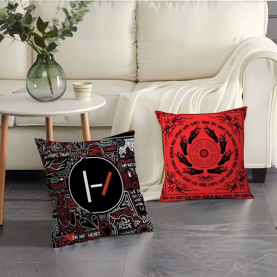 T-Twenty One Pilot Band Kissenbezug Bilibili Schwarz quadratisch 30 x 30 cm - Bild 3