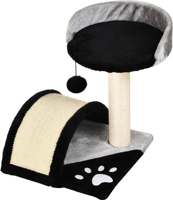 PawHut Katzenbaum mit Höhle und integriertem Spielzeug in Schwarz, B/H/T: 36 x 44 x 36 cm - Bild 1