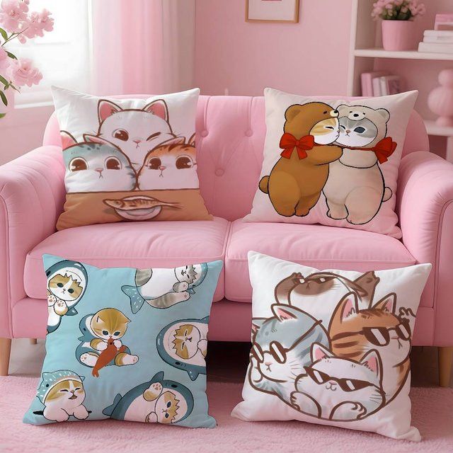 Mofusand Kissenbezug mit Muster für dein Sofa oder Schlafzimmer - Bild 1