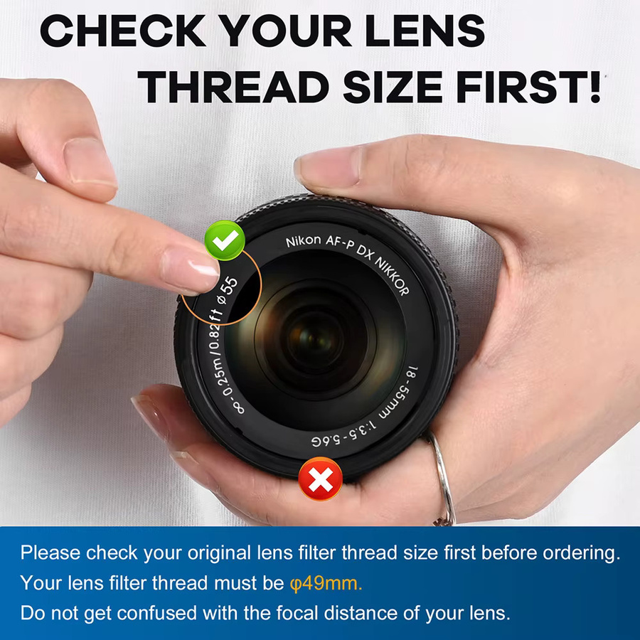 Lightdow Superweitwinkelobjektiv 0,43x für Canon, Nikon und Sony, Filtergröße 55 mm, Schwarz - Bild 3