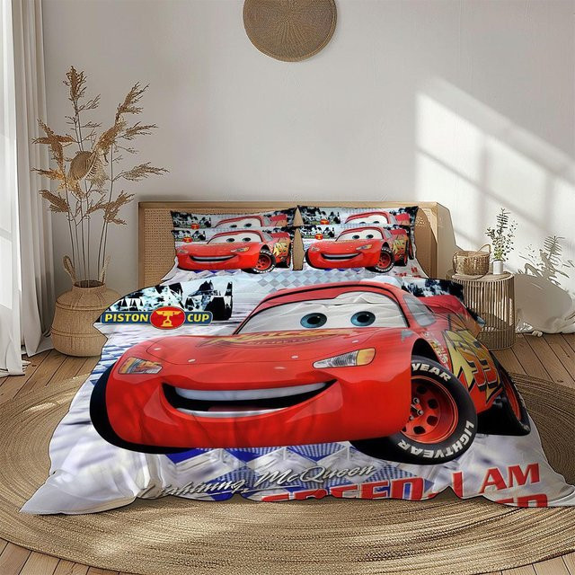 Flylo Bettwäscheset Auto 97 Route mit Motiv in Rot, Material Mikrofaser Polyester, B/H: 220 x 240 cm - Bild 1