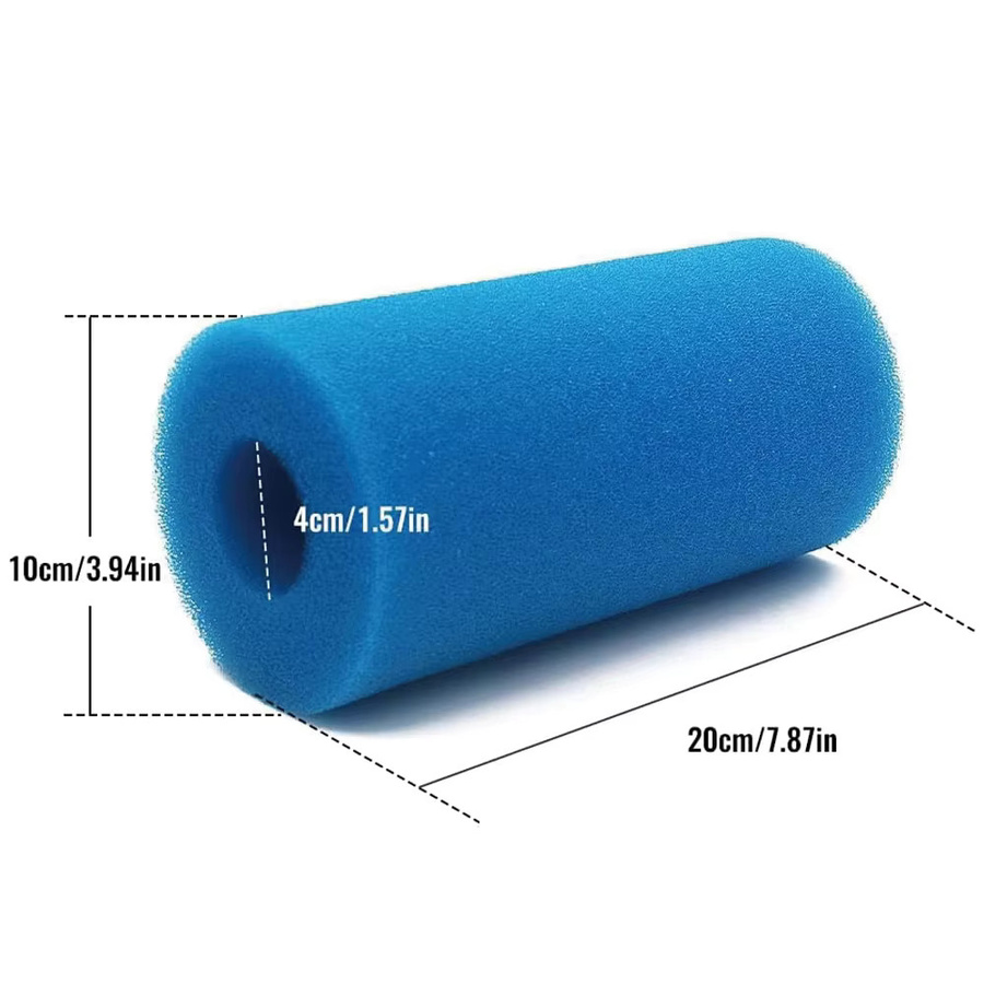 Intex Typ A Schwimmbadfilter-Schaumstoffkartusche, wiederverwendbarer und waschbarer Poolfilterkartusche in Blau - Bild 4