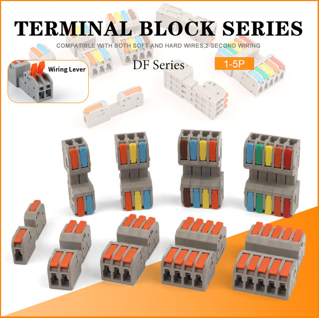 DIY GO 5er Set Universal Kompakte Elektrische Push-in Schnellverbinder Steckklemmen Männlich und Weiblich - Bild 1