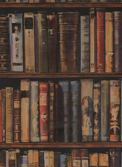 Andrew Martin Tapete Library Vintage Design in Multi und Braun - Bild 1