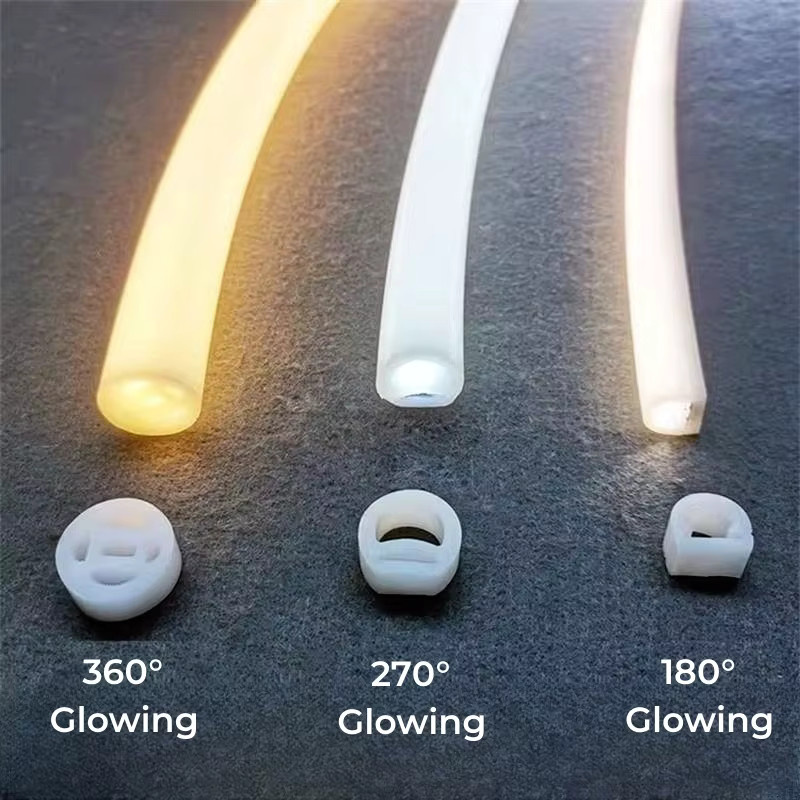 Khelse LED Neon Silikonröhre Rund Wasserdichter Silikon Diffusor Lichtstreifen 12V Cold White 6000K für die Gartendekoration im Außenbereich - Bild 2